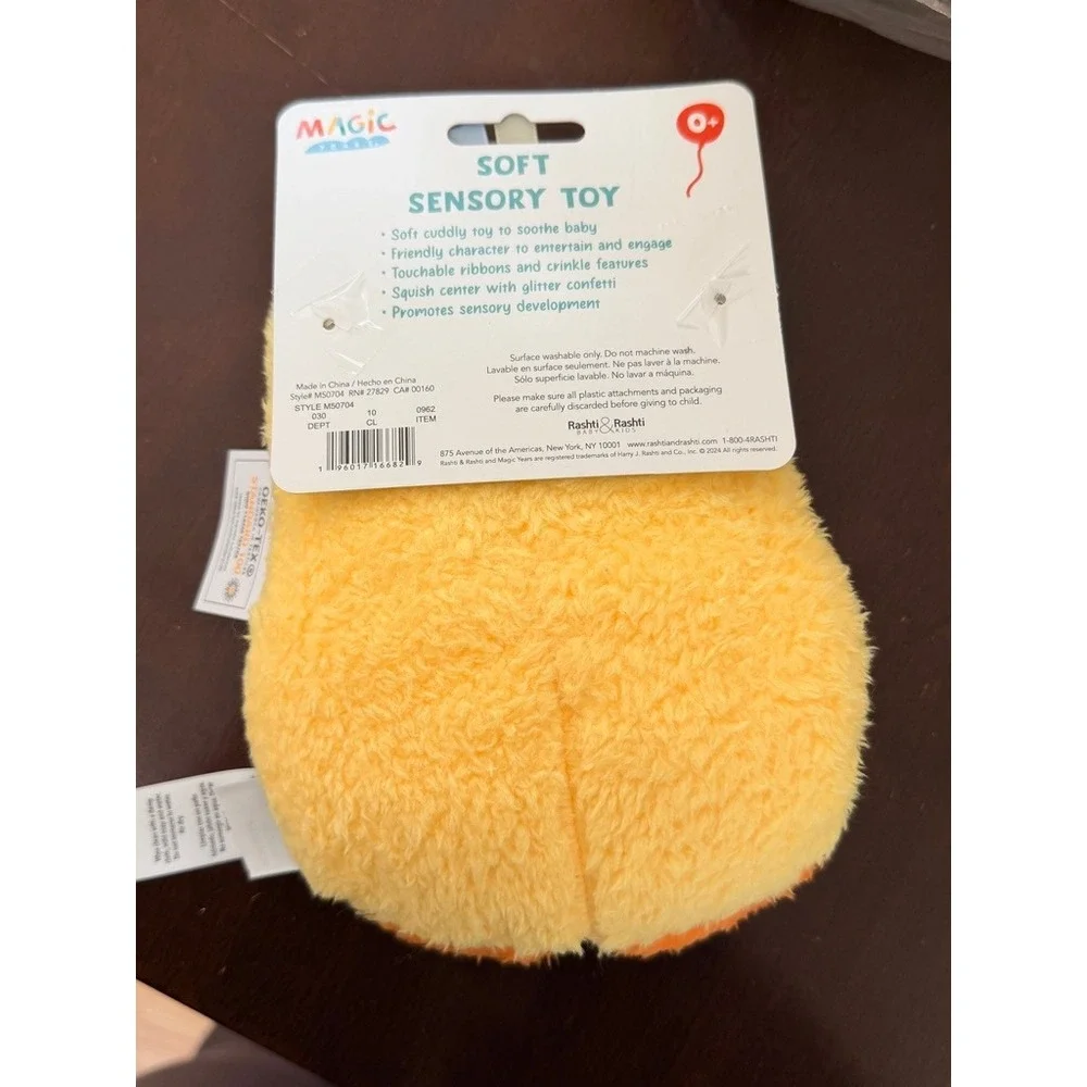Magic Years Soft Sensory‎ Toy Baby OS Yellow Chick Plush Glitter 6-pack NWT
